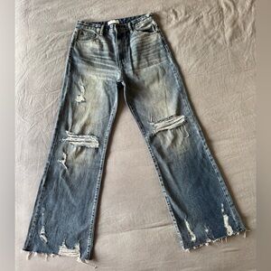 Petra 153 Distressed Blue Flare Jeans